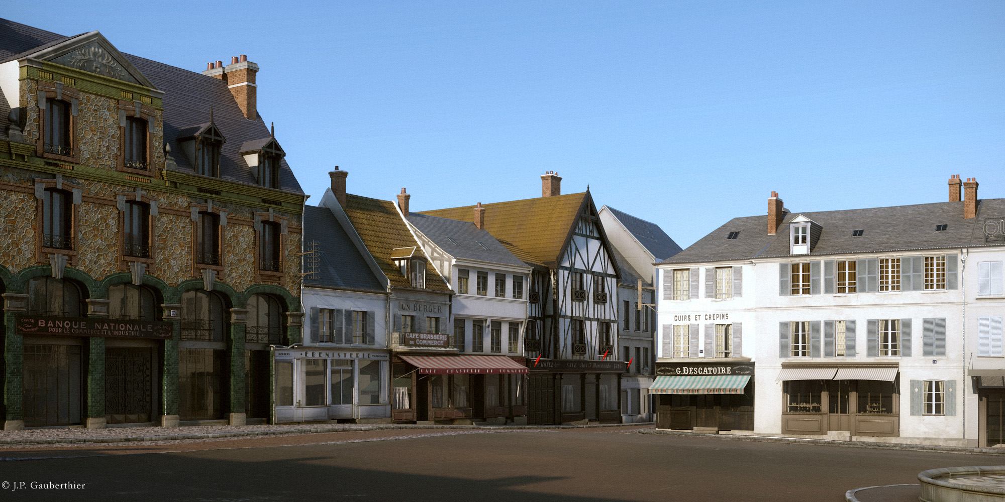 Architecture - patrimoine - Perspective 3D - Vernon - Place d'Armes